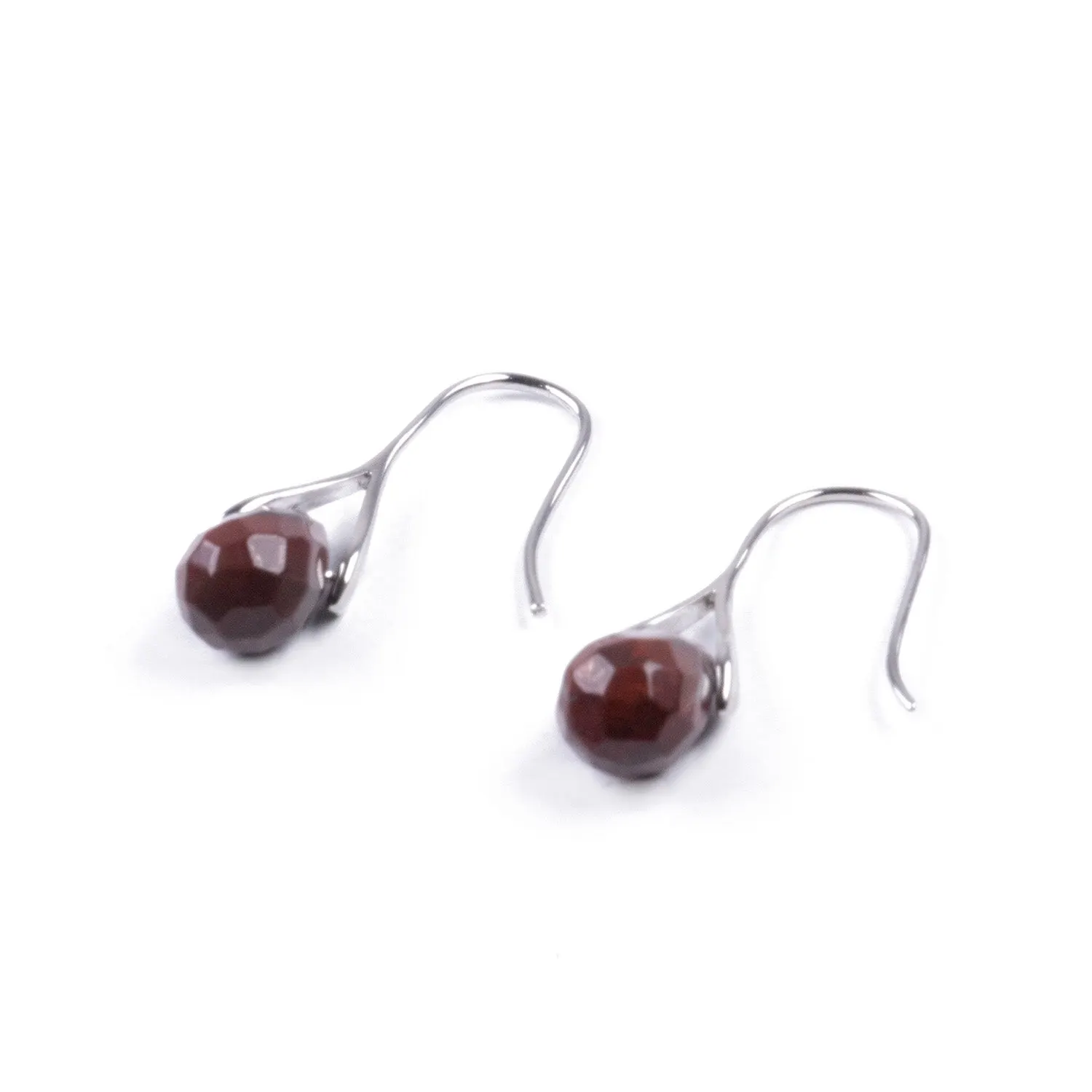 Aros Minimalistas de Jaspe Rojo