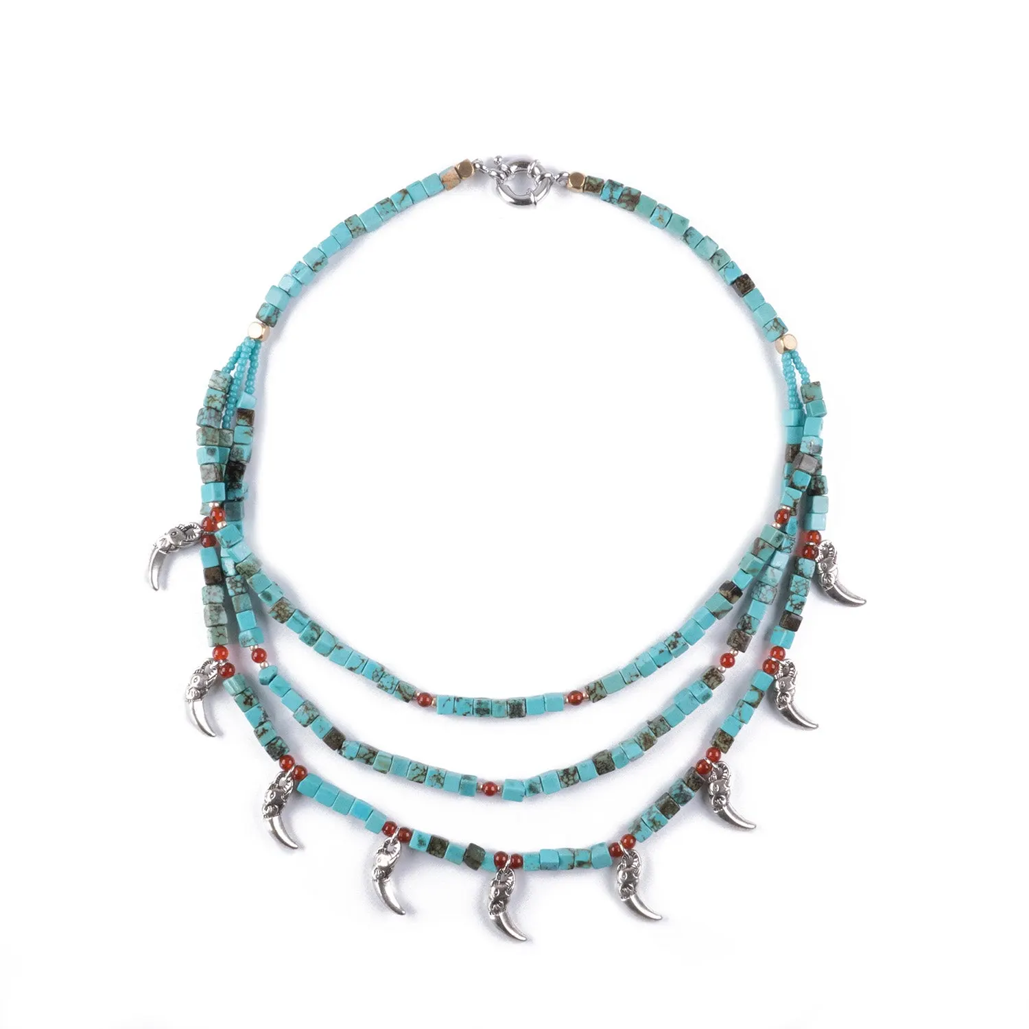 Collar de Turquesa con Dijes Elefante