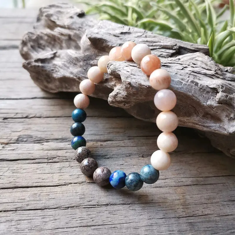 Conjunto Collar y Pulsera de Cuarzo y Piedra del Sol