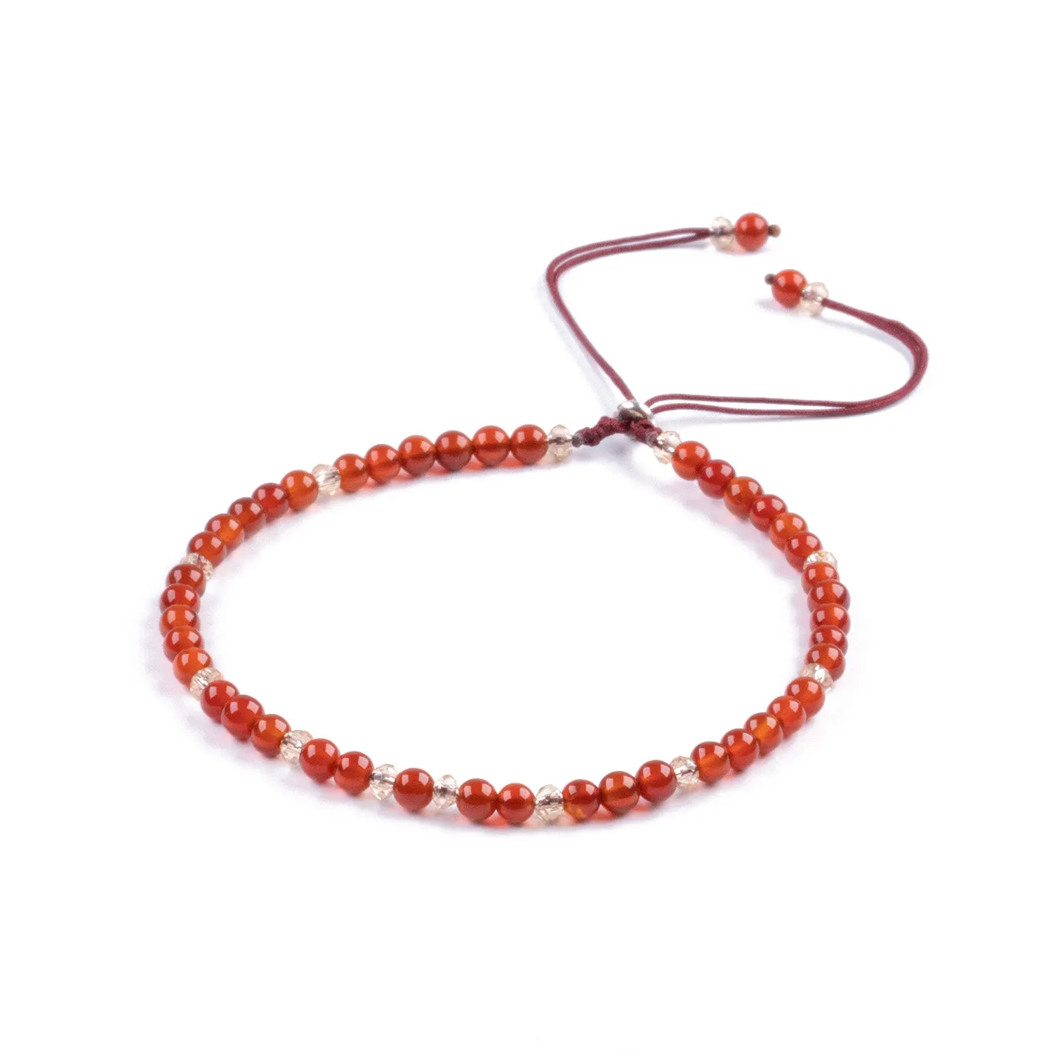 Pulsera Minimalista de Ágata Roja y Plata 925