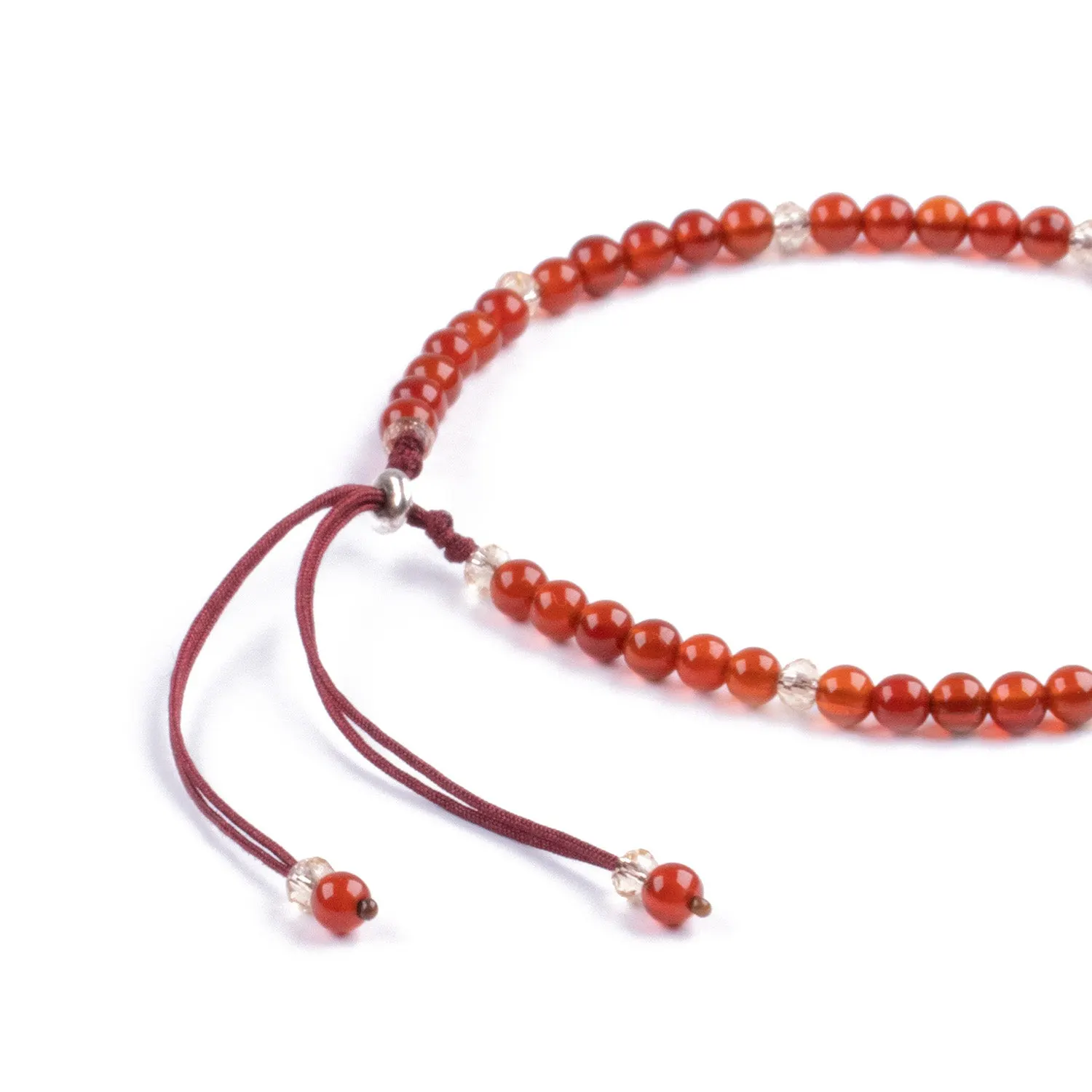 Pulsera Minimalista de Ágata Roja y Plata 925