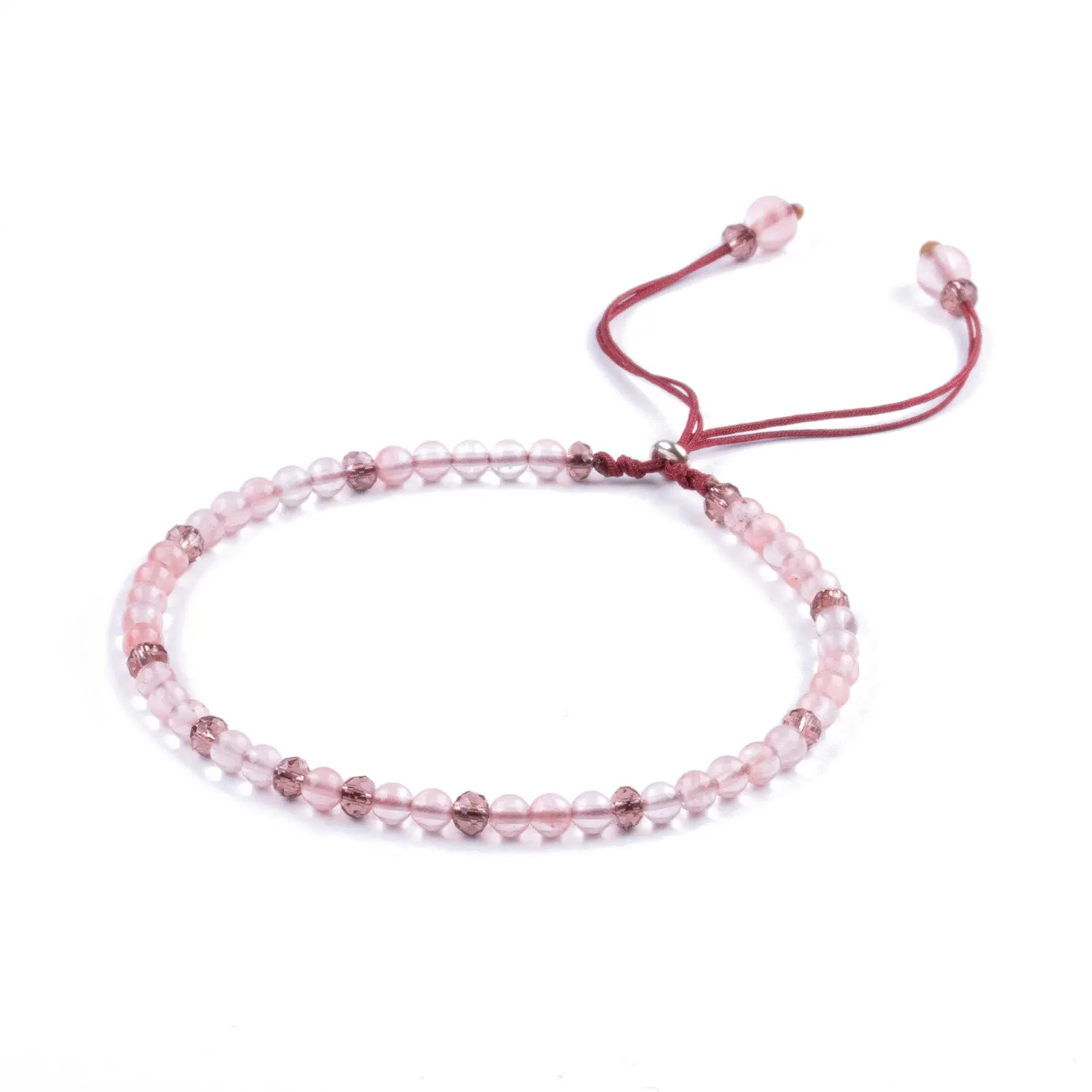 Pulsera de Cuarzo Rosa Minimalista