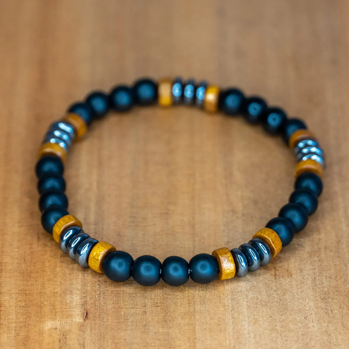 Pulsera de Hematita y Obsidiana