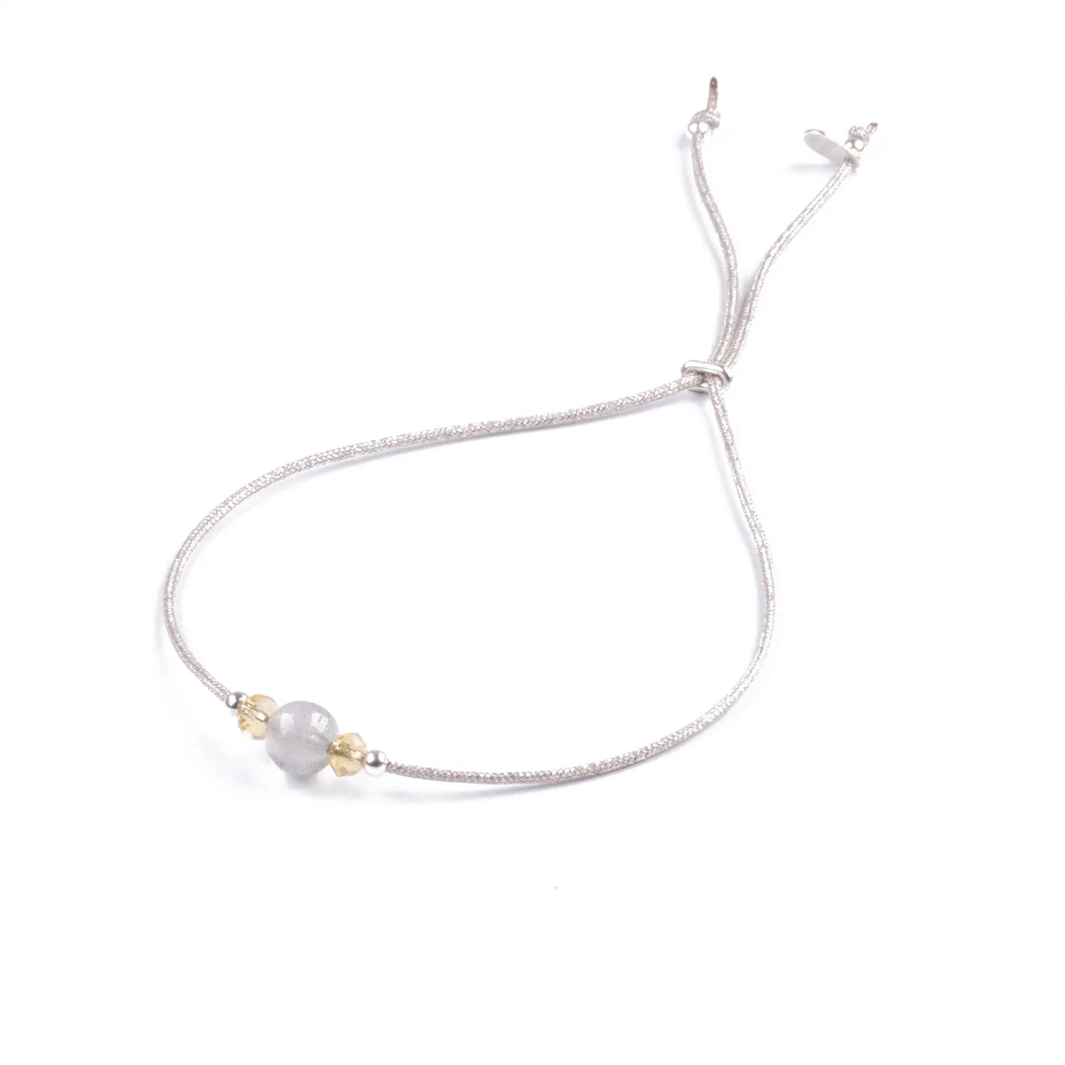 Pulsera Minimalista de Piedra Lunar y Plata 925