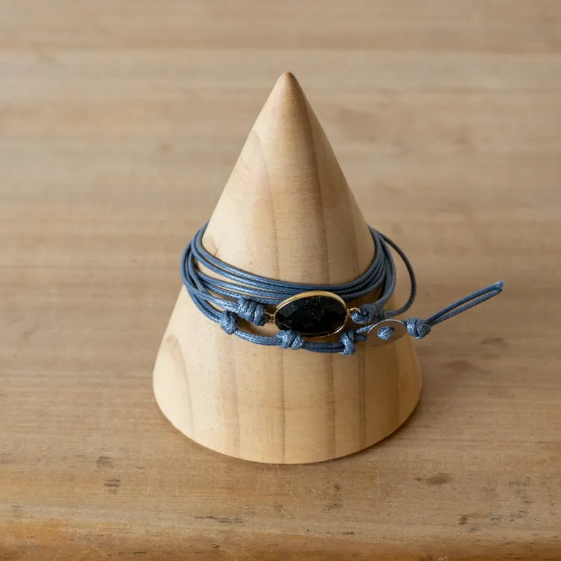 Pulsera Tipo Correa de Labradorita Gris