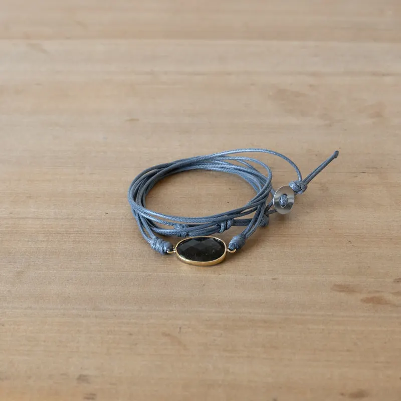 Pulsera Tipo Correa de Labradorita Gris