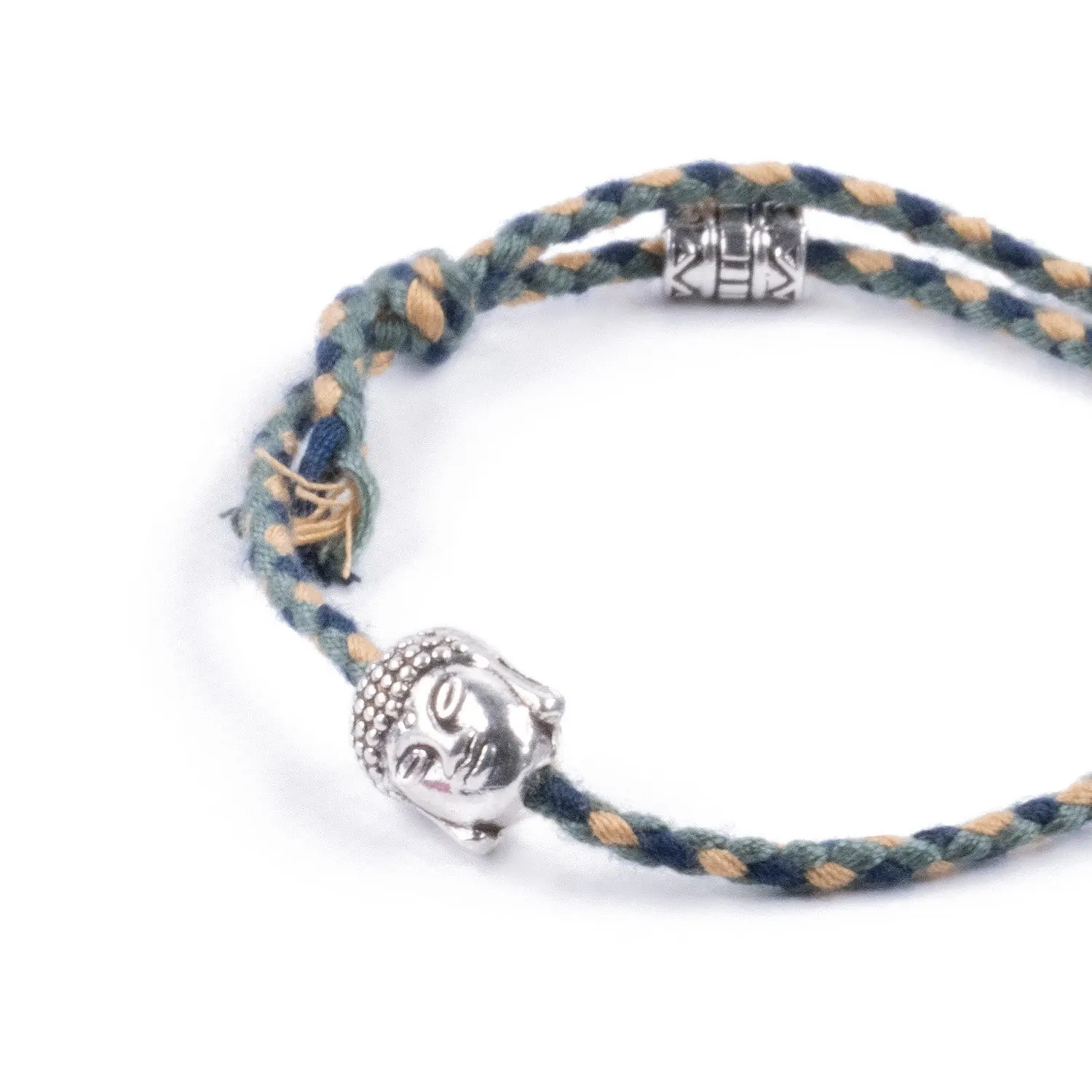 Pulsera Étnica Verde con Rostro Tallado